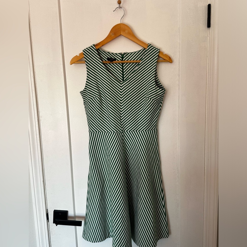 Talbots Small Petite Green& White Dress